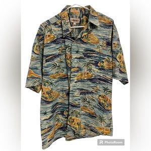 (V) VTG Moda Campia Men shirt short sleeve hawaiian style sz L SUPER RARE